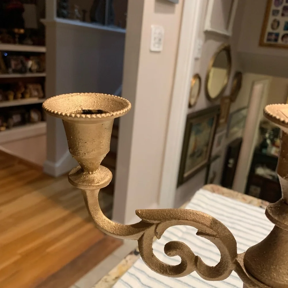Gold Three Branches Candelabra